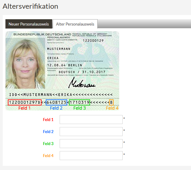 Prüfziffer neuer personalausweis Personalausweis (Deutschland)